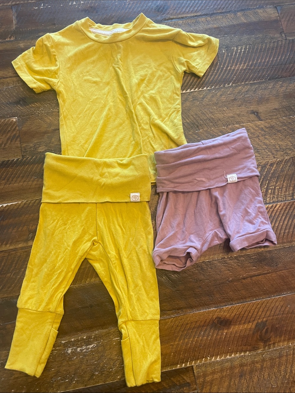 Kids Two-Piece Matching Set in Mustard Yellow and Mauve